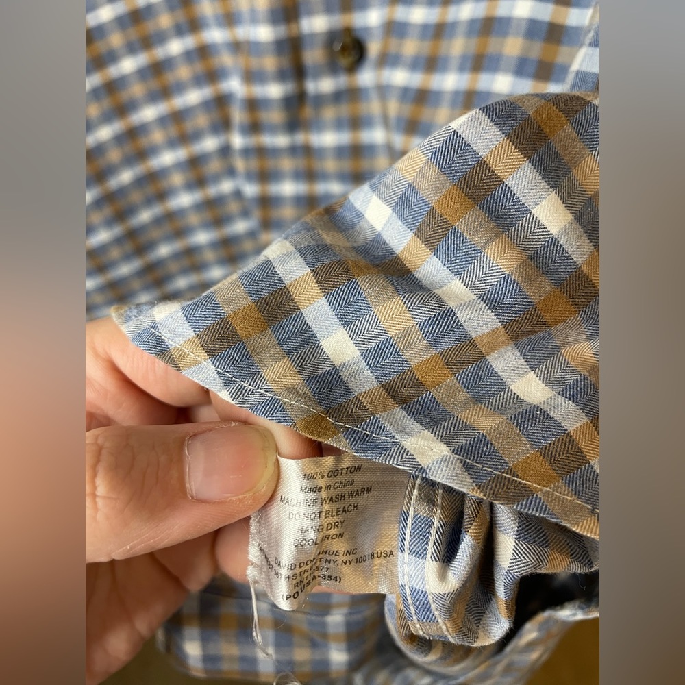 David Donahue Men’s Button Front Checkered Shirt - image 6